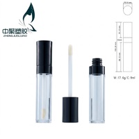 Emballages cosmétiques en plastique à marque privée, contenants de rouge à lèvres liquide noir brillant doré de 9 ml, tubes de gloss à lèvres vides de luxe