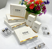 Boîte pliante personnalisée OEM pour fenêtre, emballage cosmétique imprimé avec insert blister transparent pour flacon d'ampoule de soin de la peau