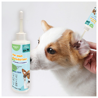 Nettoyant de gouttes d'oreille pour animaux de compagnie de marque privée 100ml pour chat chien réduit les odeurs d'oreille nettoyage et lavage d'oreille de tuyau dégradable pour enlever la cire