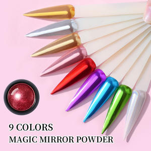 Superbe Poudre à Ongles Métallique <span class=keywords><strong>Effet</strong></span> Miroir Chrome Poussière Argent Or <span class=keywords><strong>Rouge</strong></span> Bleu Vert Pigment Titane pour Nail Art - Product Image 2