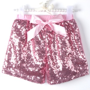 Vendita calda Sparkling Kids paillettes Bow Shorts Girls Green Bling Outfit Toddler paillettes Shorts - Product Image 5