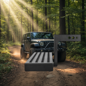 Protection de pare-chocs arrière universelle en acier avec plaque antidérapante pour véhicules tout-terrain, montage sur attelage de 2 pouces - Product Image 2