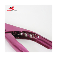 YOUXIN HQ Coupe-ongles professionnel portable et durable en acier inoxydable en forme de U, avec lame incurvée, rose, pour manucure