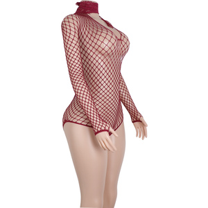 Combinaison string tendance à jambes très échancrées, finition brillante, tenue de danse exotique, vêtements de performance pour femme, ensemble rave, tenues de soirée en résille - Product Image 3