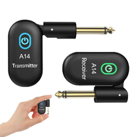 A14 Émetteur Récepteur Sans Fil Rechargeable avec Fiche Pivotante pour Guitare Électrique, Basse, Violon et Autres Instruments de Musique – Capteur et Accordeur Métallique