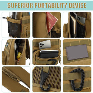 Sac à dos tactique 2 en 1 personnalisé avec logo d'usine, sac à bandoulière réglable pour homme avec crochet de clôture, sac de sport pour pickleball et padel - Product Image 3