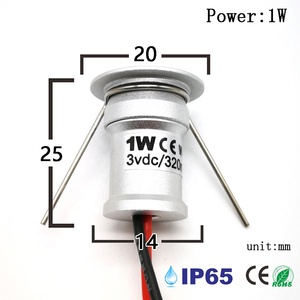 Impermeabile IP65 15mm ritaglio 12V 1W Mini luce a <span class=keywords><strong>LED</strong></span> da incasso piccoli faretti per <span class=keywords><strong>cucina</strong></span> soffitto vetrina vetrina - Product Image 4