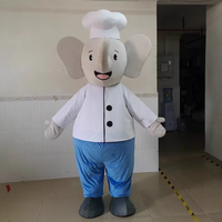 Uyeah Costume de Mascotte en Peluche Éléphant 3D en Mousse de Haute Qualité, Conception Personnalisée OEM/ODM, en Tissu Blanc, Taille Adulte
