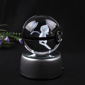 Sfera di Cristallo K9 da 50mm 80mm con Immagine 3D Incisa, Lucidata a Mano, Tema Cartone Animato Giapponese, Regalo Aziendale Personalizzato - Product Image 1