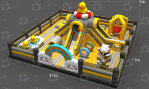 Aufblasbarer Trampolinpark für den Außenbereich, Große Aufblasbare Hüpfburg mit Gebläse, Individuelle Anfertigung ab Werk - Product Image 5