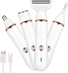 Rasoir électrique tondeuse 4 en 1 Rasoirs indolores pour le corps et épilateur facial Kit d'<span class=keywords><strong>épilation</strong></span> pour le visage, le nez, les <span class=keywords><strong>sourcils</strong></span> et le bikini - Product Image 1