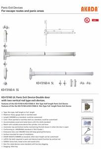 UL ANSI เกรด <span class=keywords><strong>1</strong></span> KD-F3160-A <span class=keywords><strong>Panic</strong></span> <span class=keywords><strong>Exit</strong></span> อุปกรณ์สำหรับ <span class=keywords><strong>Exit</strong></span> ประตูแนวตั้ง 2 แท่ง - Product Image 4