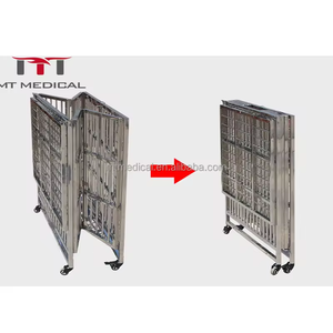 Pieghevole in acciaio inox cane gabbia Vet attrezzature animale gabbia in alluminio per cane - Product Image 5