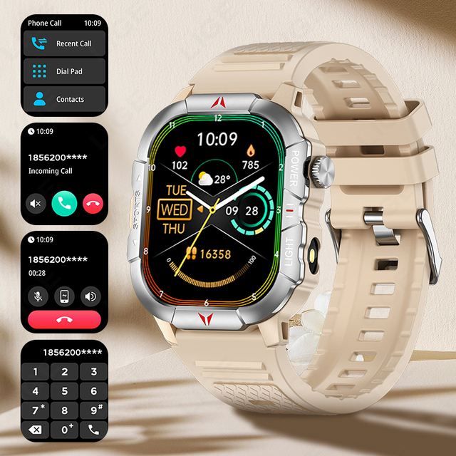 LIGE BWX31 Flashlight Smart Watches for Men Answer Make Call Fitness Tracker for Android IOS Heart Rate Sleep Monitor Smartwatch