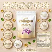 Complément Alimentaire Personnalisé ODM Sans Arôme à Base de Plantes, Poudre de Peptides Multi-Collagène, Nourri à l'Herbe, Sans OGM, pour la Beauté de la Peau