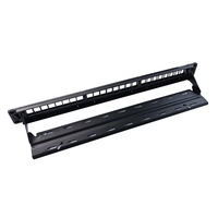 Panneau de brassage UTP 1U 24 ports non équipé avec façade en plastique ABS et barre de gestion des câbles, panneau de brassage modulaire vierge 19 pouces