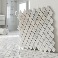 Mosaïque de marbre moderne en forme de losange, finition polie ou brute, pour murs, sols, extérieur et piscines