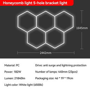 Luci a Pannello per Garage, Strisce LED da Soffitto, Lampade da Lavoro Esagonali a LED per Officina, Vendita all'Ingrosso - Product Image 3