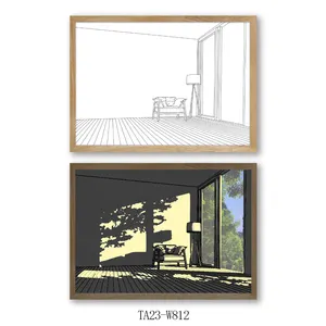 custom night LED lamp painting light up led framed box painting for tabletop decorative home decor