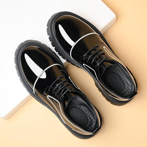 Zapatos de cuero de lujo con suela gruesa, antideslizantes, impermeables, que aumentan <span class=keywords><strong>la</strong></span> altura, con parte superior brillante y cómodos para negocios. - Product Image 1