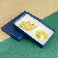 HT Mythe Orthodoxe George Tuer Serpent Icône Plaqué Or Religion Coffret Cadeau Église Maison Table Stand Religion Statue