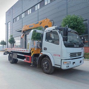 รถยกติดเครน Dongfeng Duolica 4x2 แบบพื้นเรียบ พร้อมเครนแขน 5 ตัน รถลากแบบสไลด์เบด พร้อมรีโมทคอนโทรลวินช์ - Product Image 5