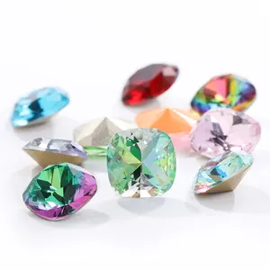 Xichuan Cushion Shape 71 Màu 6/8/10/12 Mm Bán Buôn K9 Glass Pointback Crystal Stones Thạch Để Làm Đồ Trang Sức May Mặc