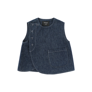 YOEHYAUL N6699 2-14T Vente en gros usine <span class=keywords><strong>Gilet</strong></span> en jean personnalisé pour enfant, garçon, col rond, pour tout-petits et adolescents - Product Image 2