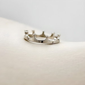 S925 Sterling Silver Crown <b>Ring</b> For Women <b>Open</b> Toe Design Everyday Wear Jewelry Fine <b>Rings</b> - Product Image 3