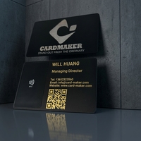 Carte de visite numérique en métal noir / Carte de visite NFC en métal de luxe avec lien codé pour les réseaux sociaux