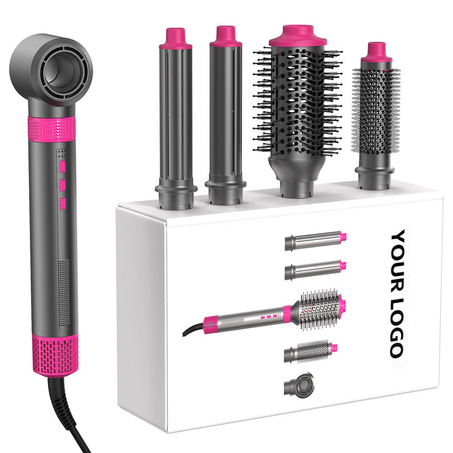 Ionic Brushless Motor 5 1 Hot Air Styler Curler Set High Speed Auto Wrap Blow Dryer Comb Negative Ion Hair Dryer Electric Source