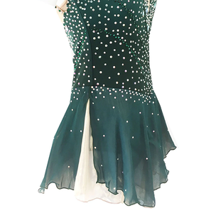 Robe de patinage artistique personnalisée tenues de robe de patinage sur glace pour femmes et filles vêtements de <span class=keywords><strong>danse</strong></span> d'entraînement dégradé de bleu faits à la main cristal <span class=keywords><strong>classique</strong></span> - Product Image 6