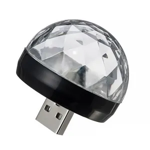 Araba USB ortam işığı DJ RGB Mini renkli müzik ses Led USB arayüzü tatil parti atmosfer İç Dome gövde lambası