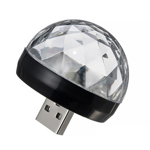 Lumière d'ambiance USB pour voiture, DJ RGB, mini lumière LED colorée, <span class=keywords><strong>interface</strong></span> USB, musique, son, ambiance de fête, intérieur, dôme, lampe de coffre - Product Image 1