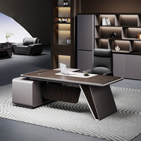 Bureau de direction moderne et luxueux pour PDG/Directeur, construction durable en MDF mélaminé, certifié CE, garantie 5 ans, usage commercial