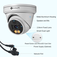 Cámara de Seguridad Tipo Torreta 4COVR 5MP PoE, Cámara IP para Exteriores con Visión Nocturna en Color, IP67, Audio Bidireccional, Detección de Personas y Vehículos