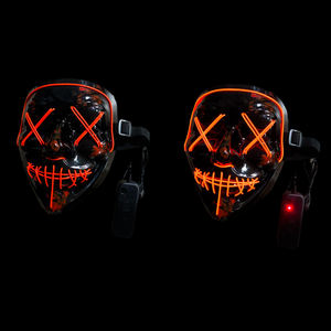 Fiesta de Halloween Scary Luminous Purge LED Light up Festival Máscara Disfraz Mascarada Cosplay Light up Face Mask para hombres Mujeres Niños - Product Image 4