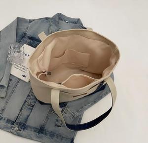 Bolsas de Lona Grandes y Resistentes para Mujer, con Logotipo Personalizado, Bolsa de Lona de Algodón con Bolsillo Exterior, Gran Venta - Product Image 4