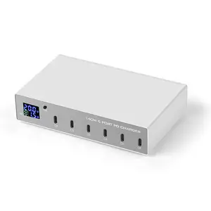 6 Port 140W Port USB Multi untuk iPhone Huawei Xiaomi Samsung QC3.0 PD3.0 adaptor pengisi daya ponsel 30W stasiun pengisian cepat