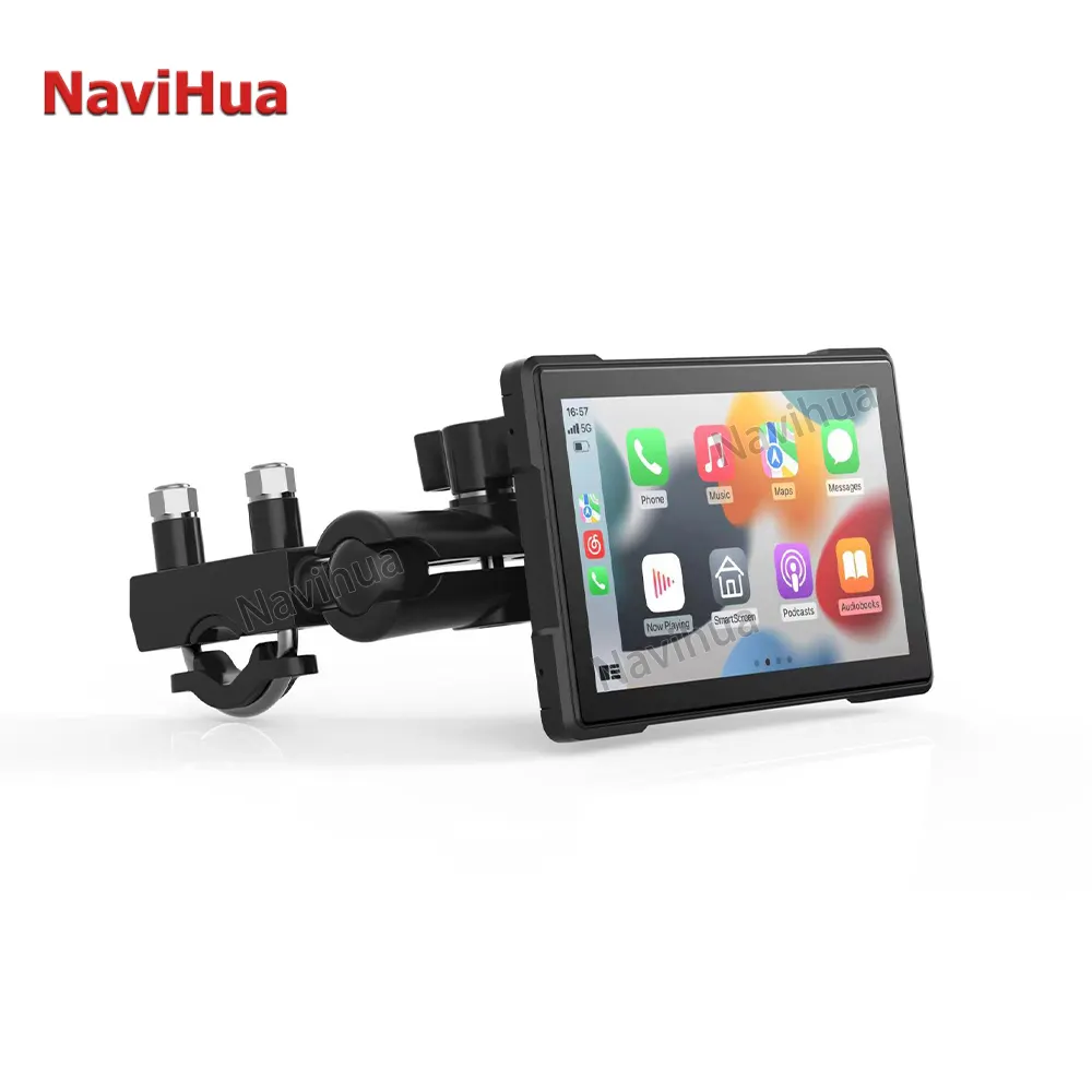 Navihua Nouvelle Arrivée 5 Pouces Android Radio GPS Navigation Carplay Lecteur Multimédia BT Smart TV Écran Auto Radio pour Moto