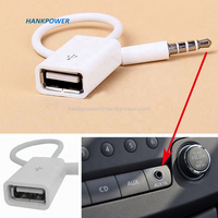 Kabel Adaptor Aux Mobil Jack 3.5mm ke USB A Female, Konverter Audio 3.5 untuk Speaker Mobil, MP3, U Disk (Grosir)