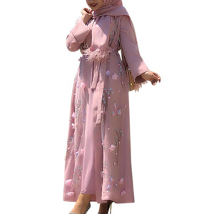 Abaya Musulmana para Mujer con Bordado de Flores, Ropa Musulmana, Vestido Islámico - Product Image 2
