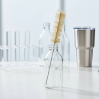 Brosse à bouteille avec manche métallique fin pour usage domestique et industriel, personnalisable OEM