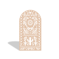 Housse de fond de scène beige Cielito Lindo en spandex élastique pour décoration murale Chiara pour baby shower et fête d'anniversaire