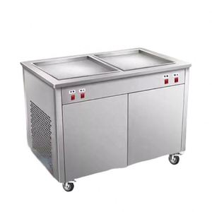 Commercial Double <b>Pan</b> Rolled Ice Cream Machine 1500-4000W Fried Ice Cream Roll Machine with High Power Motor - Product Image 3
