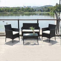 Ensemble chaise et table à thé en rotin tissé pour patio extérieur pour les repas dans les terrasses de jardin Villas Hôtels de loisirs