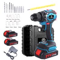 Ensemble d'outils électriques sans fil mini perceuse DZCW-21-2 21V avec batterie lithium rechargeable, personnalisable OEM, couple maximal 30N.m, 2000mAh