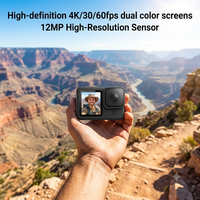 Caméra d'action 4K 60fps avec deux écrans couleur, capteur d'image 12MP, Wifi, étanche, caméra de sport avec fonction anti-vibration