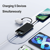 Chargeur sans fil USB, batterie externe mince 10000 mAh 22,5 W, batterie externe pour téléphone, affichage LED, batteries externes PD 20 W USB C