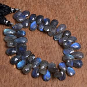Perles de Labradorite bleue naturelle de qualité AAA en forme de poire à facettes pour la fabrication de bijoux semi-précieuse - Product Image 5